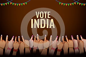 Indian people Hand with voting sign showing general election of India