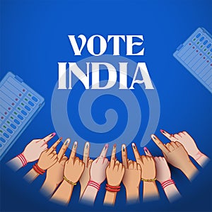 Indian people Hand with voting sign showing general election of India