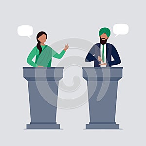 Indian people taking part in debates.