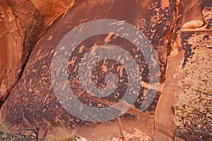 Indian petroglyphs, Newspaper Rock State Historic Monument, Utah, USA