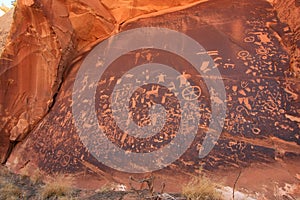 Indian petroglyphs, Newspaper Rock State Historic Monument, Utah, USA