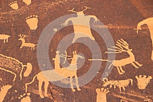 Indian petroglyphs, Newspaper Rock State Historic Monument, Utah, USA photo