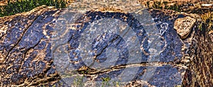 Indian Petroglyphs Puerco Pueblo Petrified Forest National Park Arizona photo