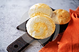 Indian poori, puri. Traditional puffed bread