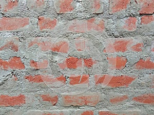 Indian present construction method. Bricks made of soil and cement bonded to each other. Texture of the wall changes as it cures.