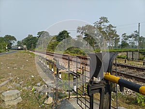 Indian rail way road in West Bengal photo