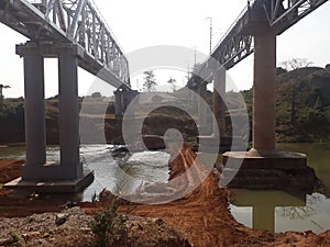 Railway bridge under construction on Nagabali river