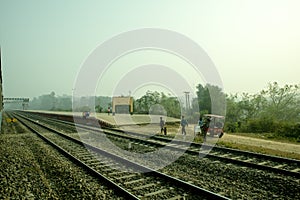 A Indian Railway line near a small station