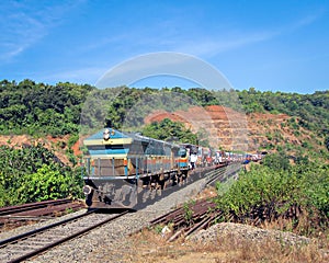 Indian Railways\'s Ro-Ro service that moves lorries of flatbed wagons from one place to another in difficult terrain