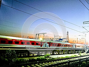 Indian railways standing at washing pit