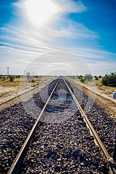 Indian Railways Track, with beautiful sky