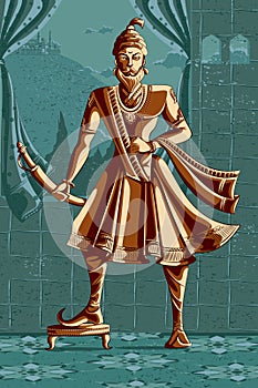 Indian Raja Shivaji with sword