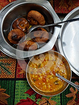 Indian Rajasthan cuisine Dal Bati