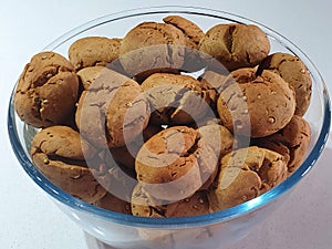 Indian Rajasthani famous dish baati in glass bowl