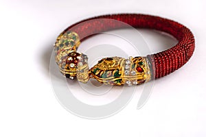 Indian red colored golden bangle for indian jewellry