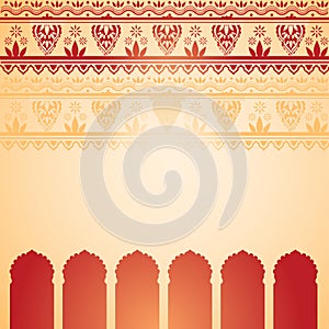 Indian red and cream henna temple card