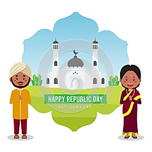 Indian Republic Background with Character