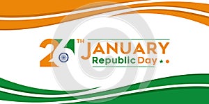 Indian Republic Day concept with text 26 january. vector illustration