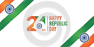 Indian Republic Day concept with text 26 january. vector illustration