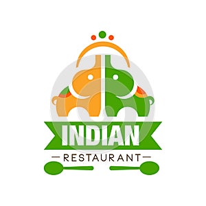 Indian restaurant logo design, authentic traditional continental food label can be used for cafe, bar, restaurant, menu