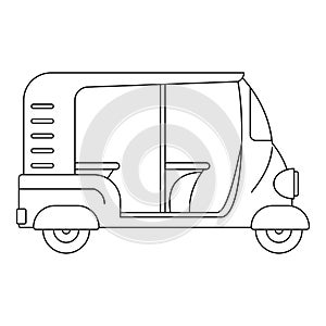 Indian rickshaw icon, outline style
