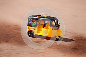 Indian Rickshaw toy,indian auto rickshaw concept. delhi auto. minimal design