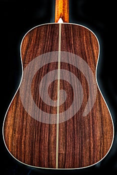 Indian rosewood back on acoustic guitar -mdetailed grain photo