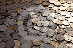 Indian Rupee Coins Spread on Table