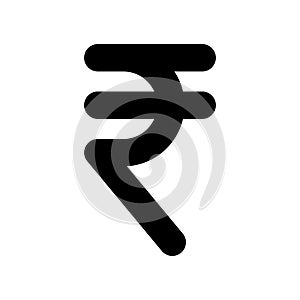 Indian Rupee currency symbol, INR money icon isolated on white background. Vector illustration