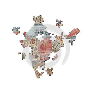 Indian Rupee Map jigsaw