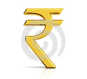 Indian rupee symbol isolated on white background