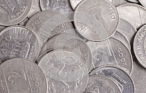 Indian rupees coins as background