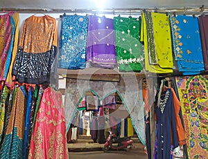 Indian sari shop. Goa, India