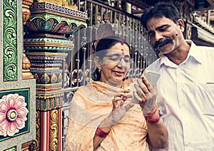 Indian senior couple spending time together photo