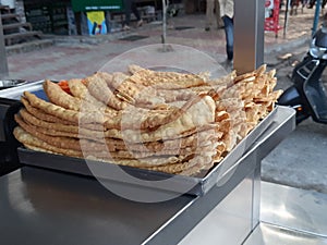 The Indian snack called as fafda. photo