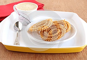 Indian Snack Chakli with Coffee
