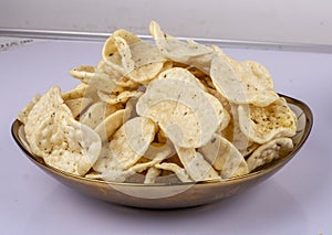 Indian snack jeera papad or fryums