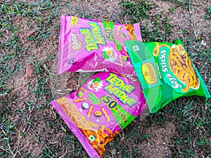 Indian snacks food collection images. Is placed on the ground