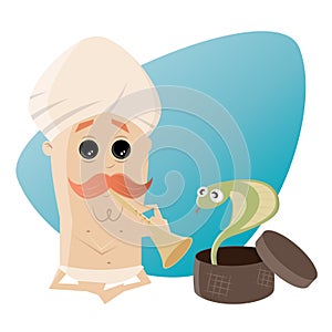 Indian snake charmer clipart