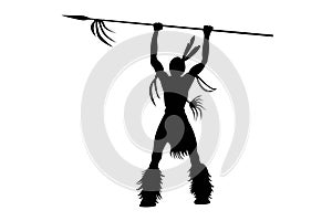 Indian with a spear Illustration