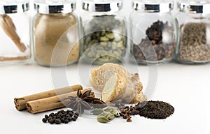 Indian spiced chai tea spices and ingredients
