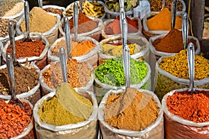 Indian spices at the market in Anjuna