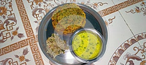 Indian spicy food with paratha