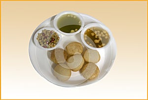Indian Street Food-Snack have known as Pani Puri or Gol Gappe or  Water Balls.
