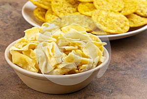 Indian Street Snack Food Besan Papdi With Masala Khari Papdi