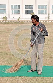 Indian street sweeper