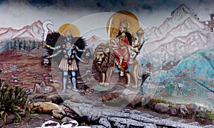 Indian Street Wall Art - Hindu Goddess Kali and Durga photo