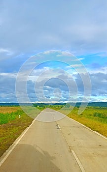 Indian streets with full of   beauty of farm land and beautiful sky