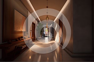 Indian style hallway interior in modern luxury hotel