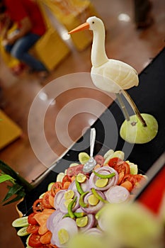 Indian Style Mixed Fruit and Vegetable Salad . Healthy Food Recipe .